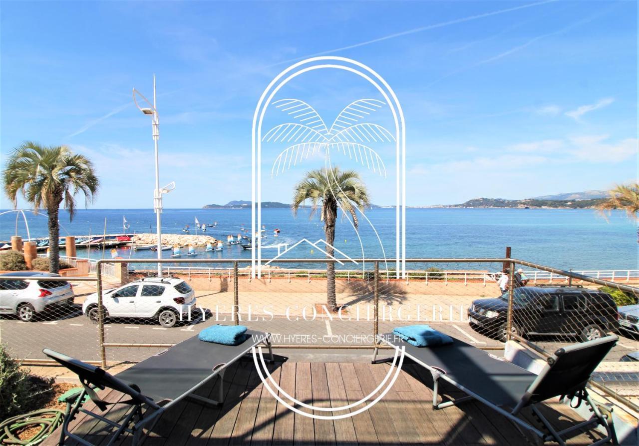 Villa Antoine Appartement Rdj Vue Mer Clim Wifi Parking Plage 50M La Garonne Le Pradet Exteriör bild