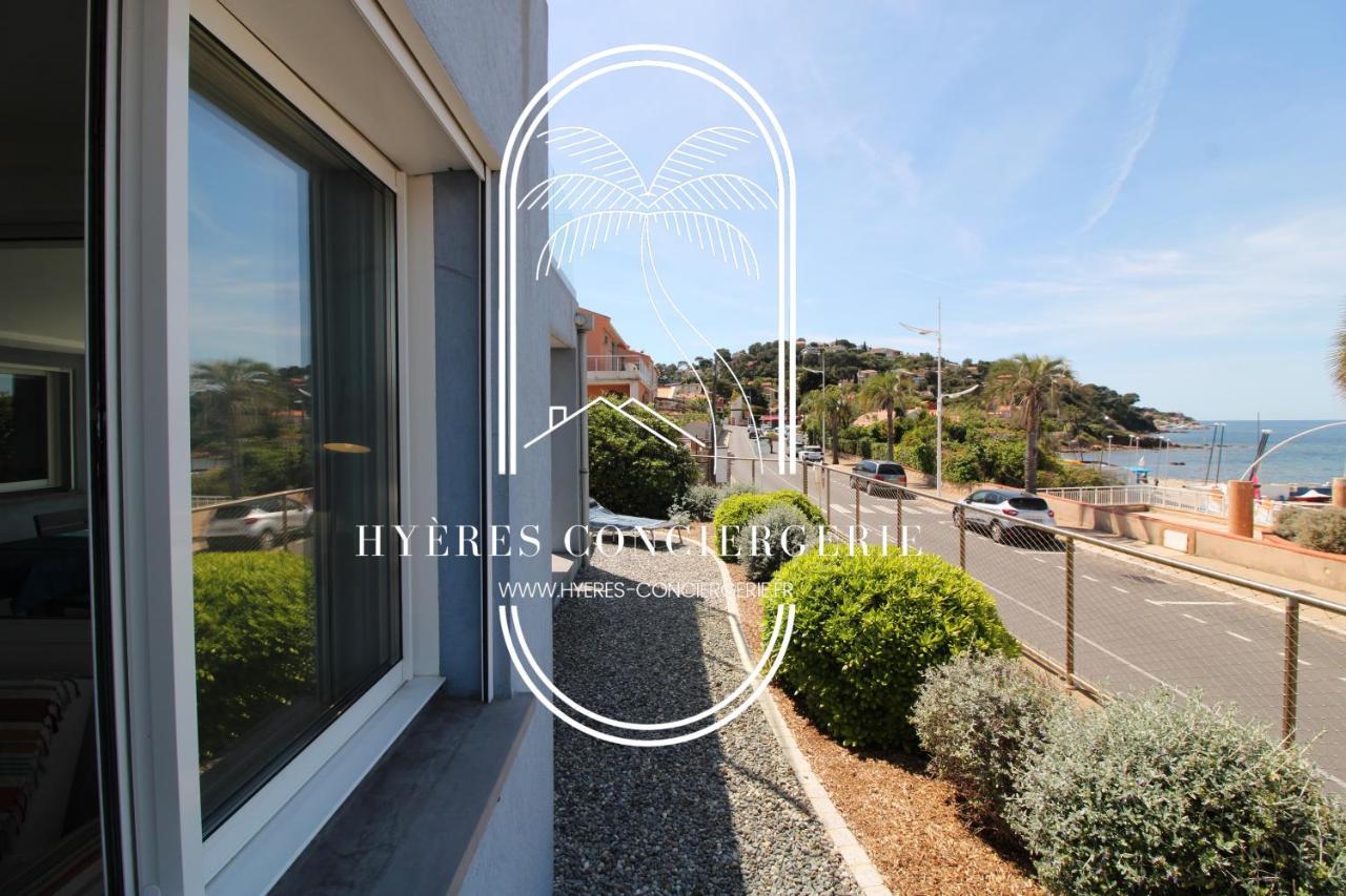 Villa Antoine Appartement Rdj Vue Mer Clim Wifi Parking Plage 50M La Garonne Le Pradet Exteriör bild