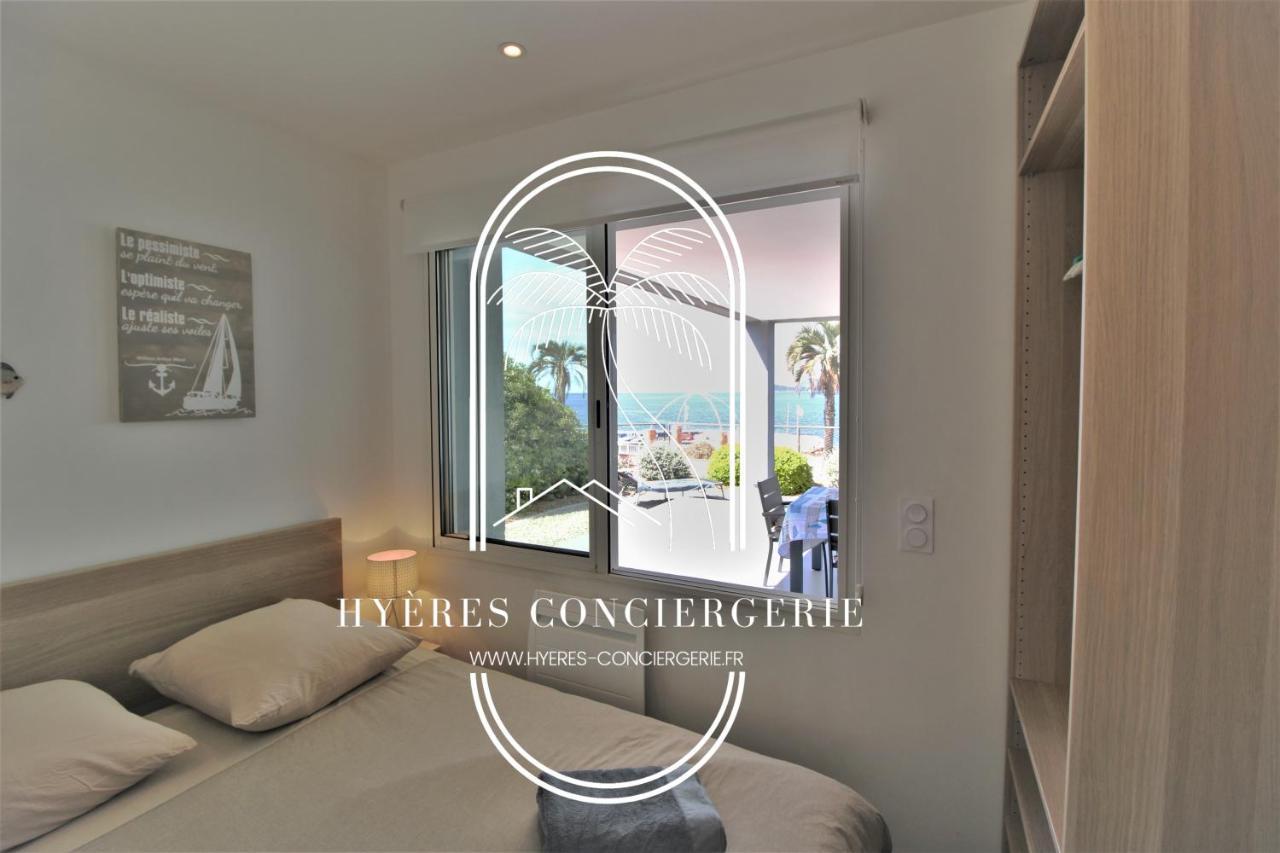 Villa Antoine Appartement Rdj Vue Mer Clim Wifi Parking Plage 50M La Garonne Le Pradet Exteriör bild