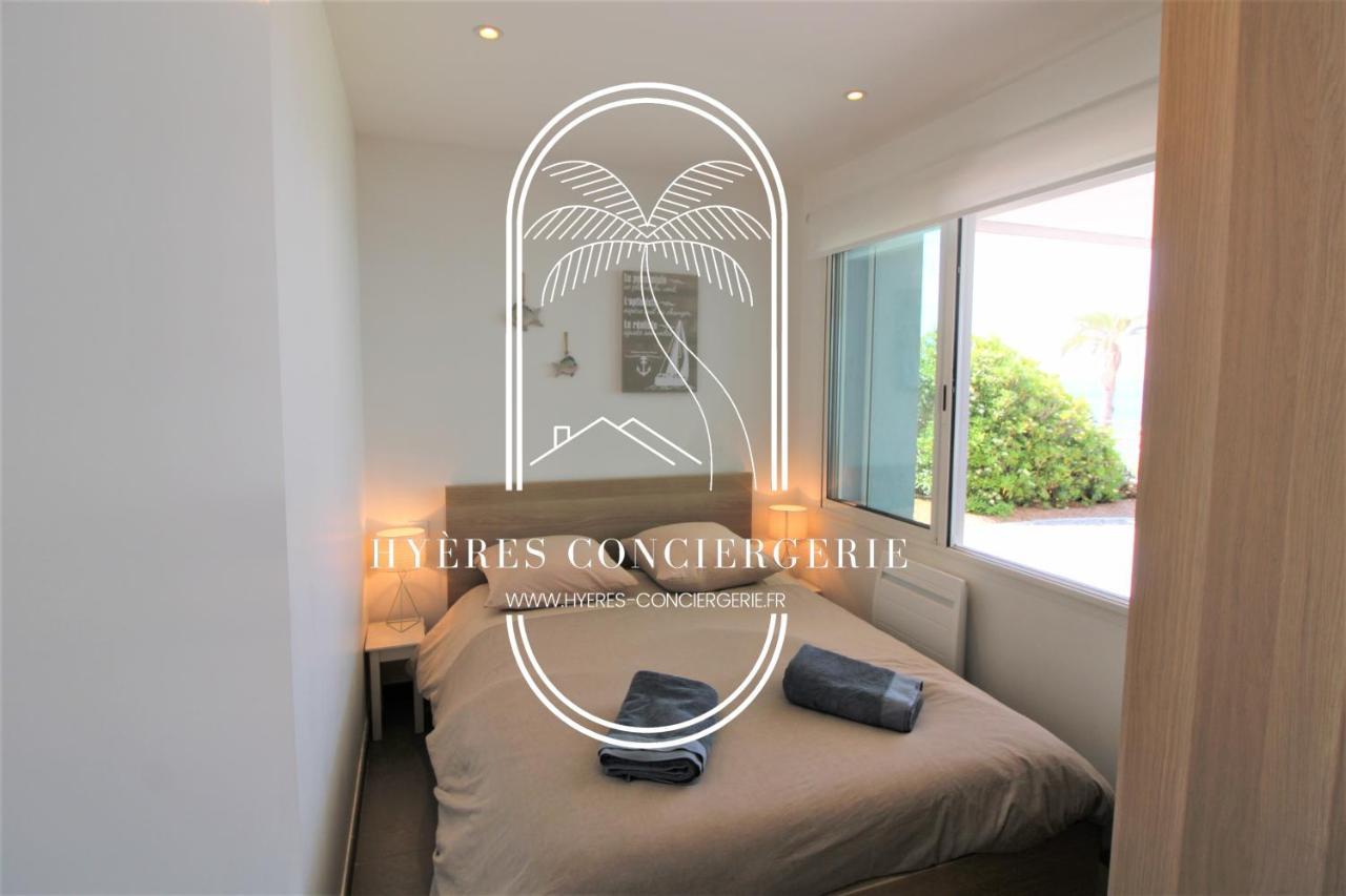 Villa Antoine Appartement Rdj Vue Mer Clim Wifi Parking Plage 50M La Garonne Le Pradet Exteriör bild