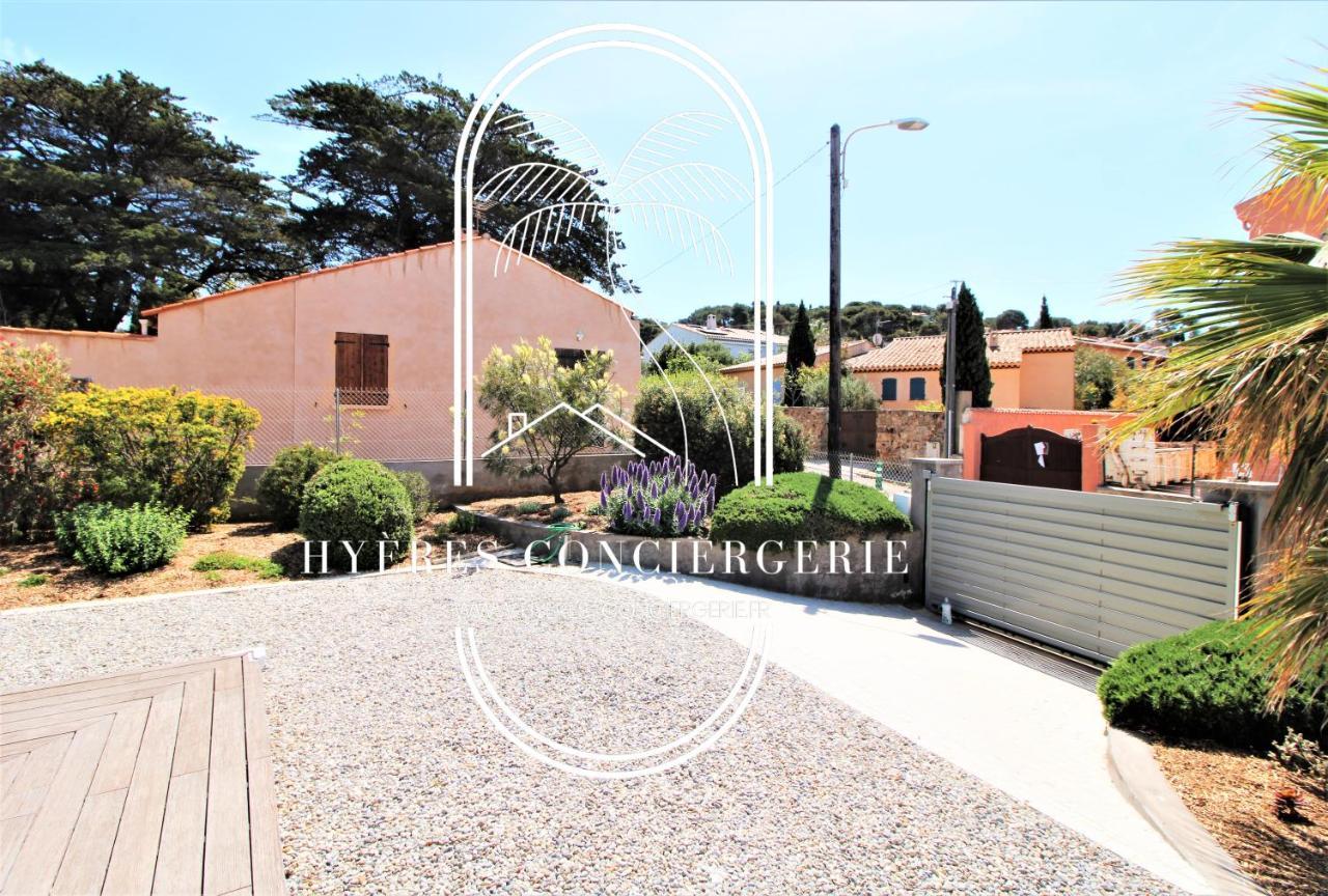 Villa Antoine Appartement Rdj Vue Mer Clim Wifi Parking Plage 50M La Garonne Le Pradet Exteriör bild