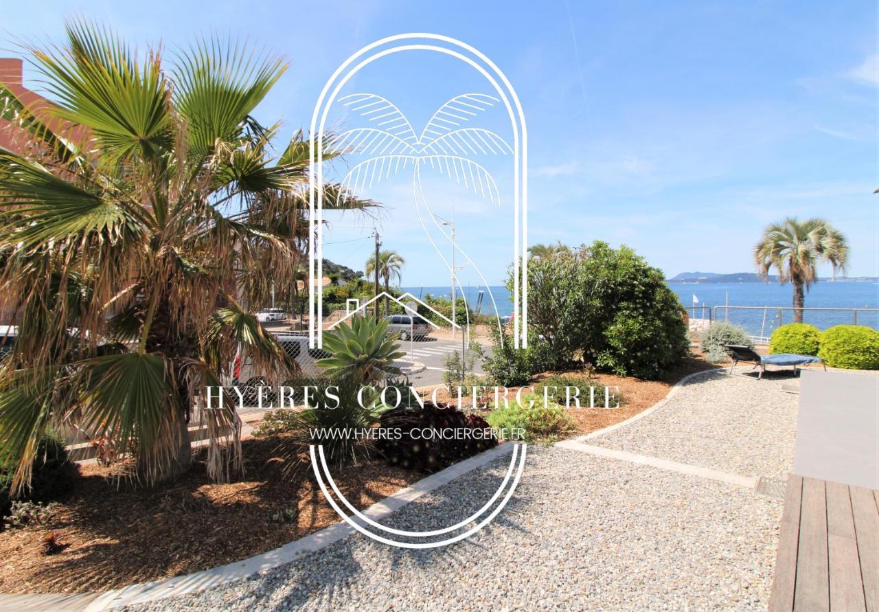 Villa Antoine Appartement Rdj Vue Mer Clim Wifi Parking Plage 50M La Garonne Le Pradet Exteriör bild