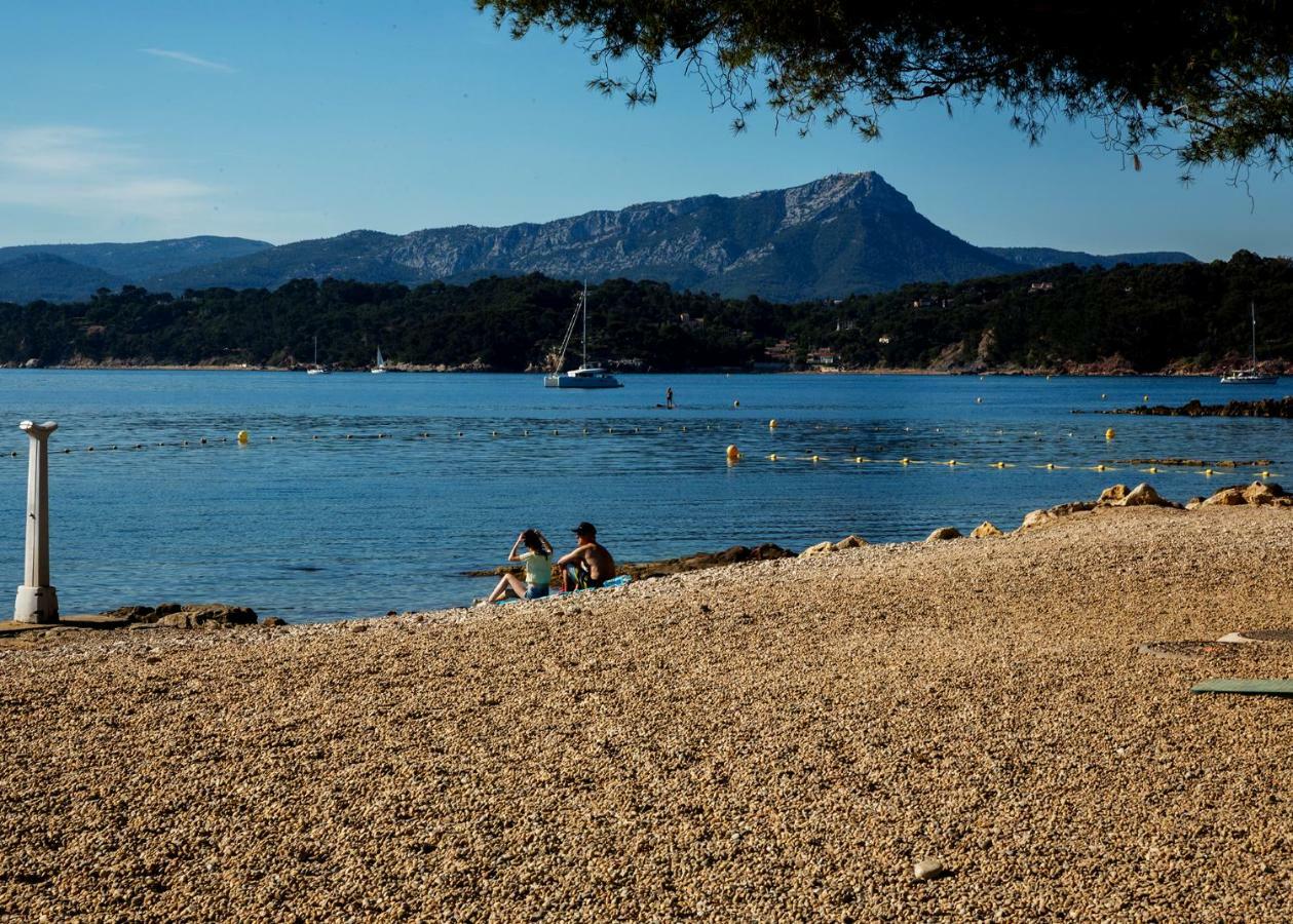 Villa Antoine Appartement Rdj Vue Mer Clim Wifi Parking Plage 50M La Garonne Le Pradet Exteriör bild